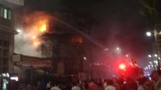 حريق هائل يلتهم محل ملابس شهير فى المهندسين