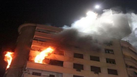 تفحم غرفة نوم في حريق شقة بجوار فندق شهير بالمهندسين