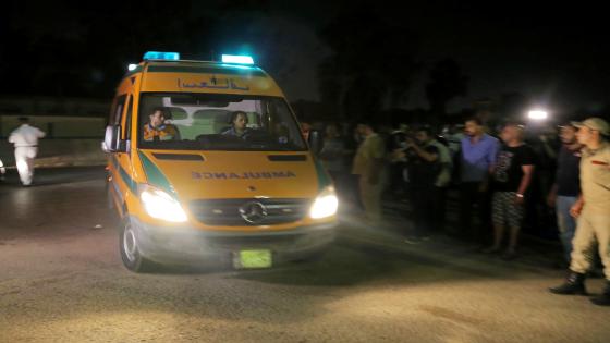 An ambulance leaves the location of a blast which occurred in a storage facility belonging to a local petrochemicals company outside the airport in the northern part of Cairo, Egypt July 13, 2018. REUTERS/Mohamed Abd El Ghany