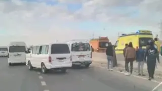 تصادم سيارتين على طريق القاهرة–الفيوم يسفر عن 11 مصابًا