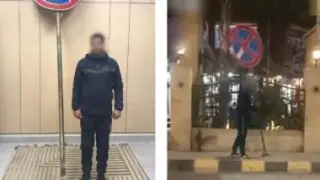 ضبط عاطل سرق لافتة مرورية بعد انتشار فيديو على مواقع التواصل في المنوفية
