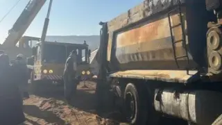 حادث مروع على الصحراوي الشرقي بسوهاج بسبب تصادم تريلات