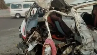 تصادم مروع بطريق بلبيس يسفر عن 13 مصابًا