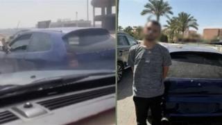 ضبط سائق متهور قاد بسيارته بقدم خارج النافذة في القاهرة