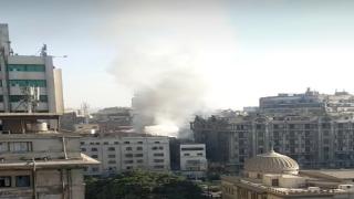 حريق في مول تجاري بمنطقة التوفيقية بوسط البلد