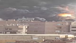 حريق هائل في منزل مكون من 4 طوابق بمنطقة الزرايب