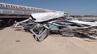 ارتفاع ضحايا تصادم ميكروباص وسيارة نقل بالمنوفية إلى 9 وفيات و8 مصابين