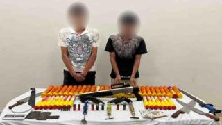 ضبط عنصرين جنائيين بالسويس بحوزتهما أسلحة نارية وبيضاء وألعاب نارية 
