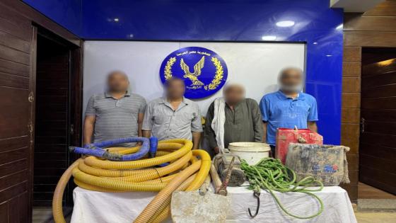 ضبط 4 أشخاص أثناء قيامهم بأعمال حفر وتنقيب غير مشروعة بغرض البحث عن الآثار