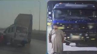 سقوط سائق مقطورة متهور صدم سيارات بالطريق الصحراوي في قبضة الأمن بالإسكندرية