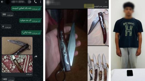 ضبط طالب بالمنيا أنشأ صفحة للترويج لبيع الأسلحة البيضاء للنصب على راغبي الشراء