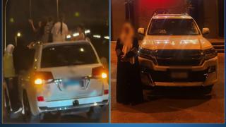 احتفال كاد يتحول إلى كارثة.. ضبط سيدة عرضت أطفالًا للخطر على الطريق