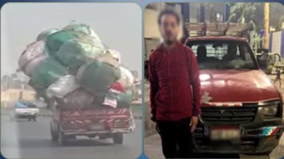 ضبط سائق «ربع نقل» عرّض حياة المواطنين للخطر بحمولة زائدة في القاهرة