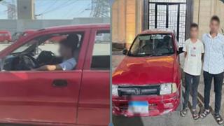 فيديو طفل يقود سيارة يثير الجدل بالجيزة.. ضبط الطالب ووالده