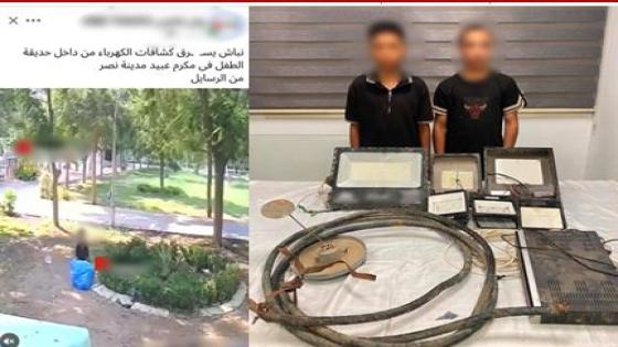 ضبط المتهمين بسرقة كشافات وكابلات كهربائية من أمام مطعم بالقاهرة