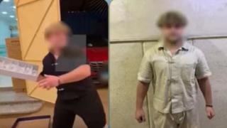 استعراض أمام المواطنين لجذب الزبائن.. ضبط صاحب محل ألقى أدوات زجاجية بالطريق في الجيزة