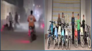 فيديو استعراضي ينتهي بالقبض على 3 صبية وضبط 9 دراجات كهربائية ببني سويف