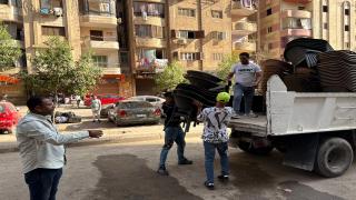 استمرار الحملات المكبرة بالهرم لإزالة الإشغالات ورفع التعديات بمنطقة الطوابق