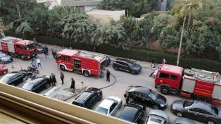 احتراق 3 أتوبيسات داخل ساحة انتظار مدرسة بالنزهة
