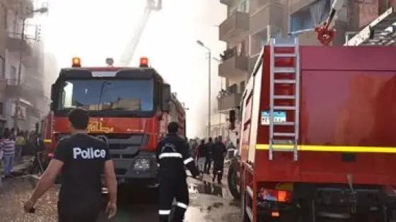 حريق يلتهم محتويات مخزن خلف فندق شهير بالهرم