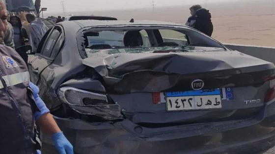 اصابة 3 أشخاص فى حادث تصادم سيارتين بطريق أطفيح