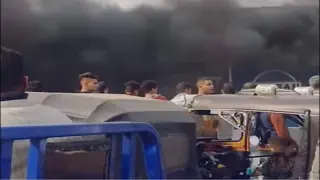 حريق مخزن قطع غيار سيارات