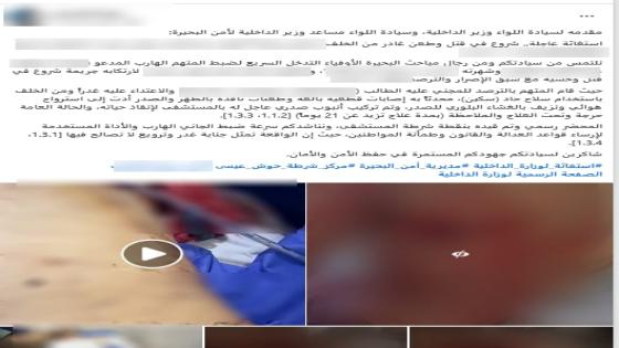 عامل يعتدي على كهربائي بسلاح أبيض بسبب خلافات الجيرة في البحيرة