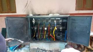 السيطرة على حريق اشتعل بكابينة كهربائية فى الطالبية